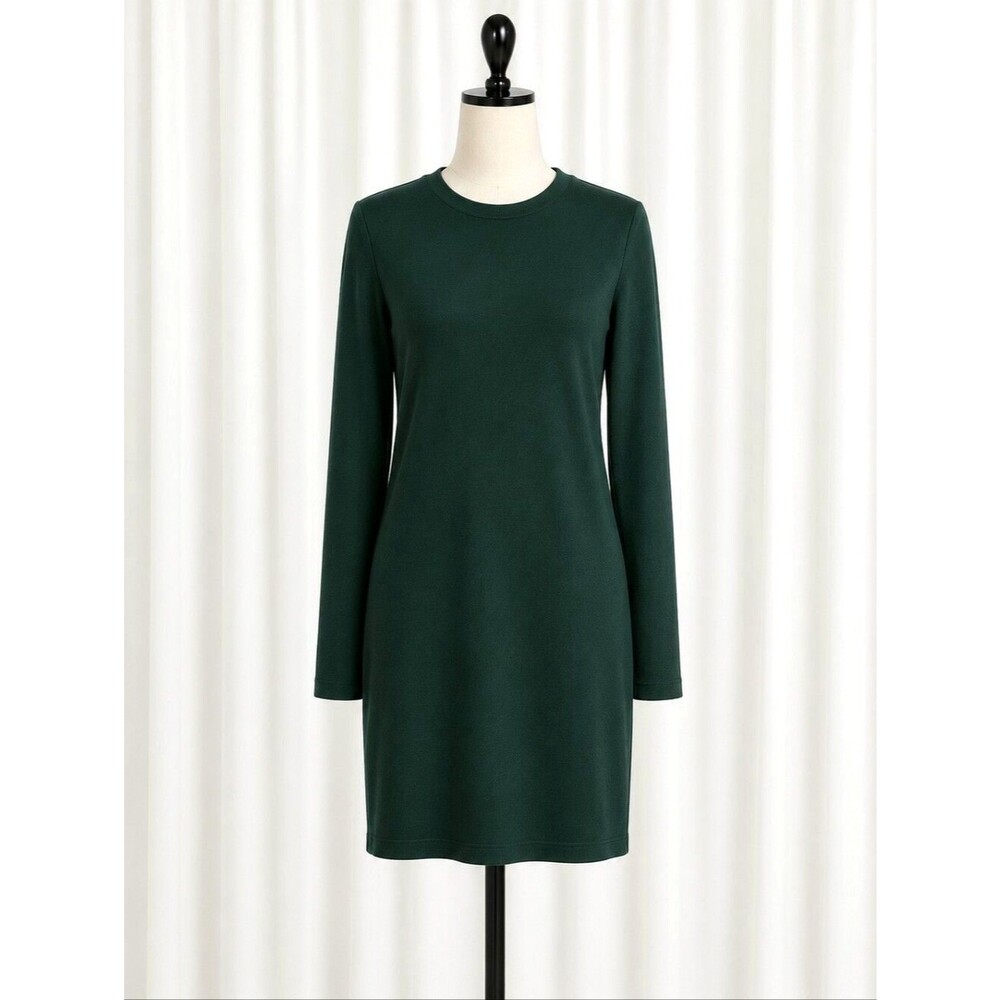Trina Turk Bellingham Forest Green Long Sleeve Body Skimming Knit Sheath Dress